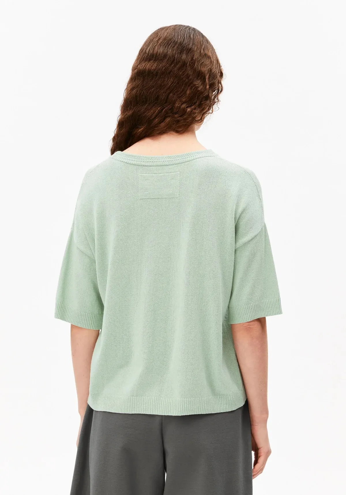 S SL LINEN BLEND KNIT SWEATER - Lichtgroen - Afbeelding 2