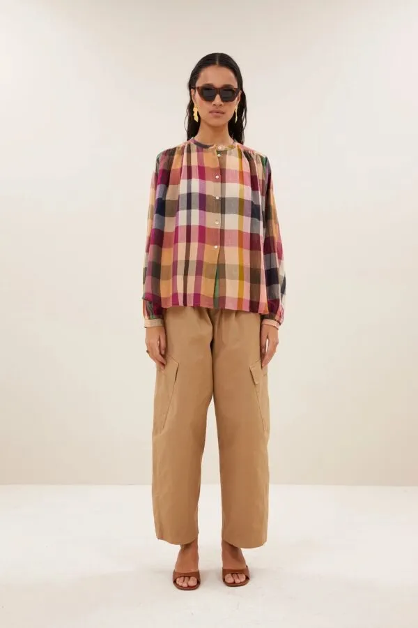nyka rainbow blouse - rainbow check