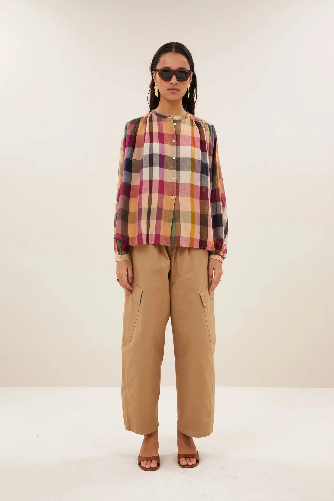 nyka rainbow blouse - rainbow check - Afbeelding 2