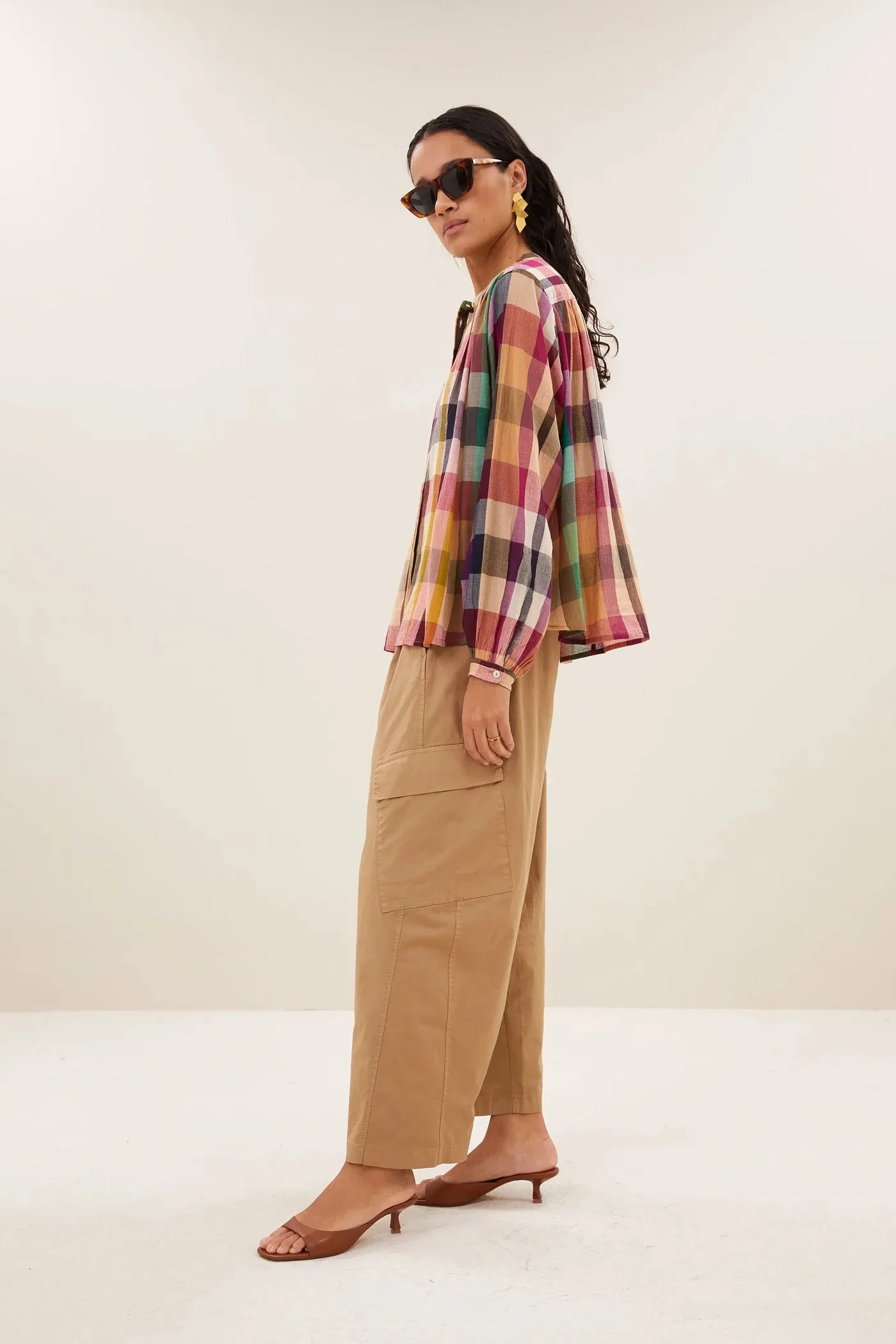 nyka rainbow blouse - rainbow check - Afbeelding 3