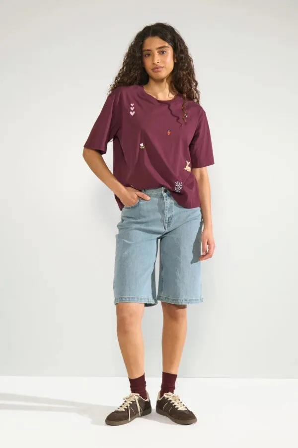 Nutenia Boxy T-shirt GOTS - bordeaux