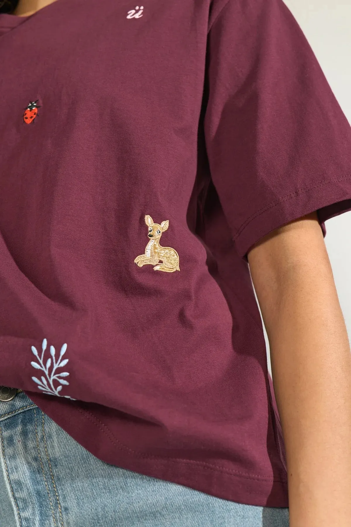 Nutenia Boxy T-shirt GOTS - bordeaux - Afbeelding 4