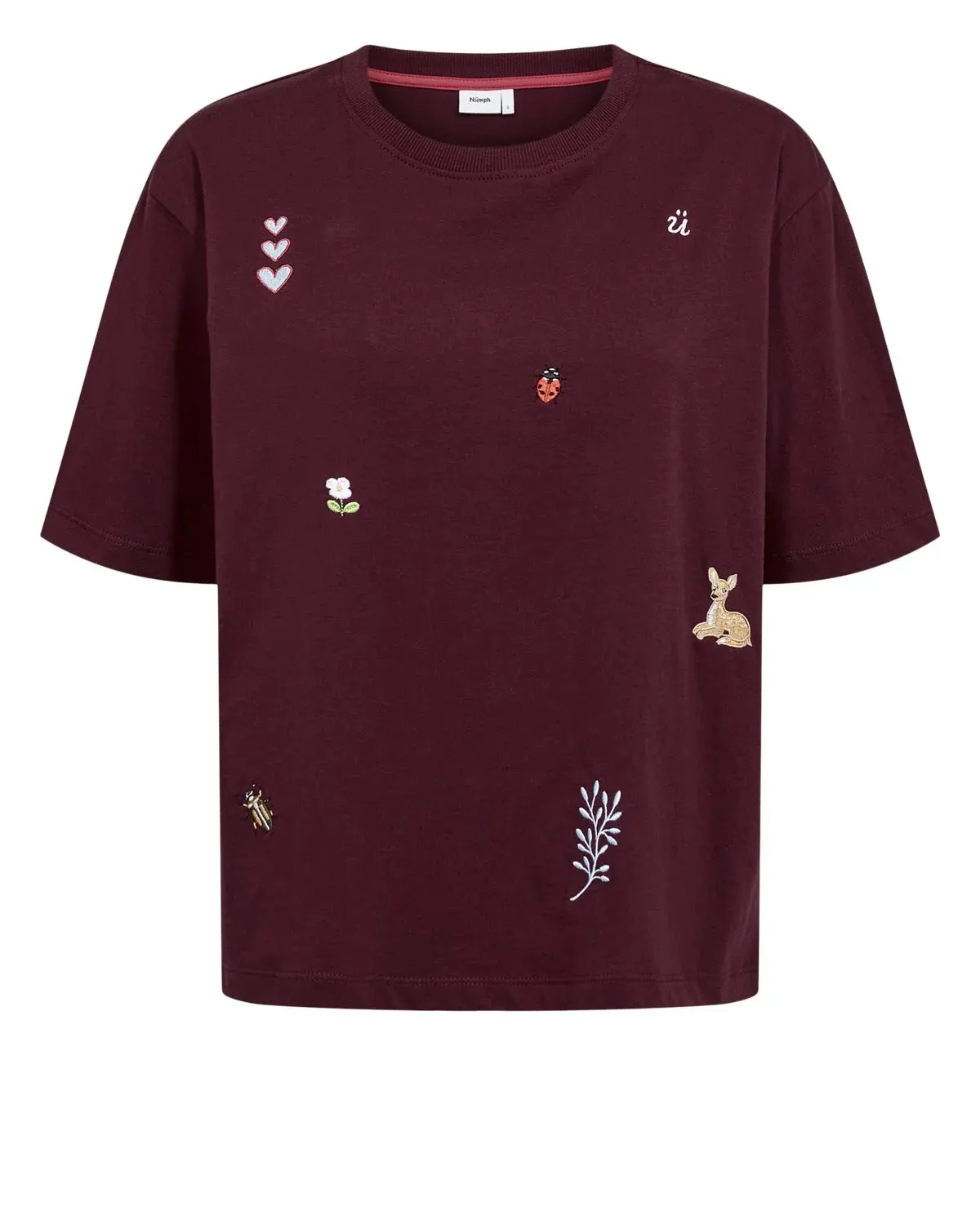 Nutenia Boxy T-shirt GOTS - bordeaux - Afbeelding 6