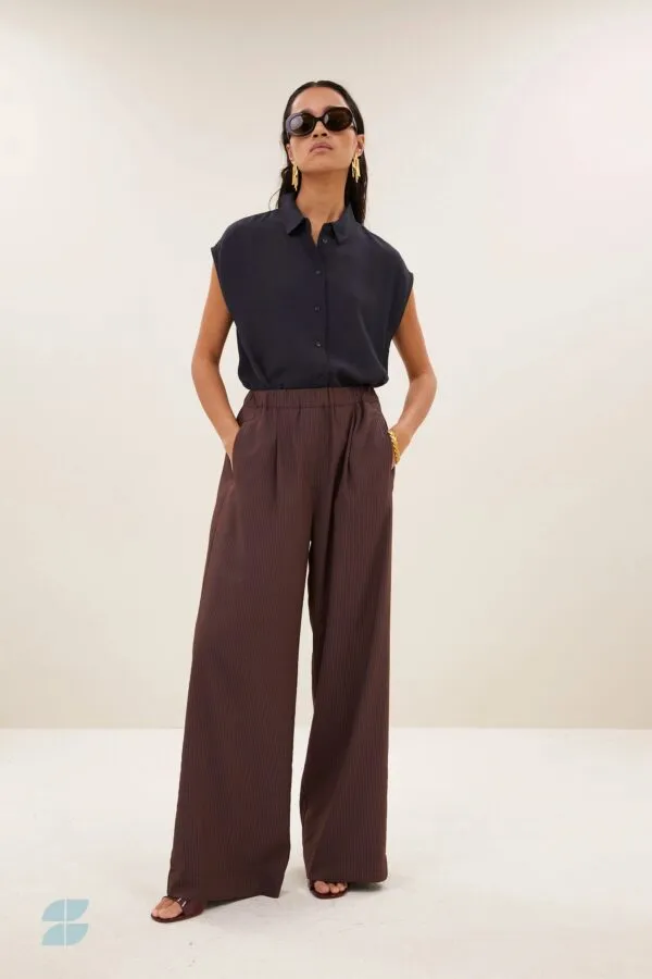 celin tan stripe pants - tanning stripe