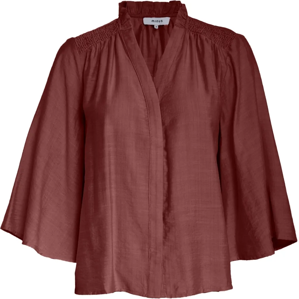 MSSeria V-Neck Shirt - Donkerrood