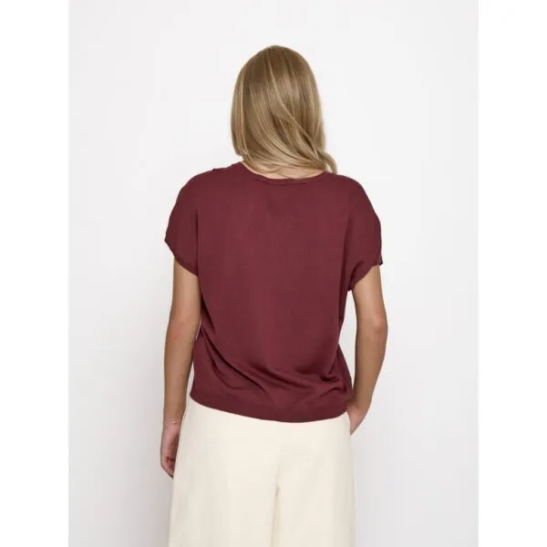 MSPeyton Batsleeve Knit T-Shirt - Donkerrood