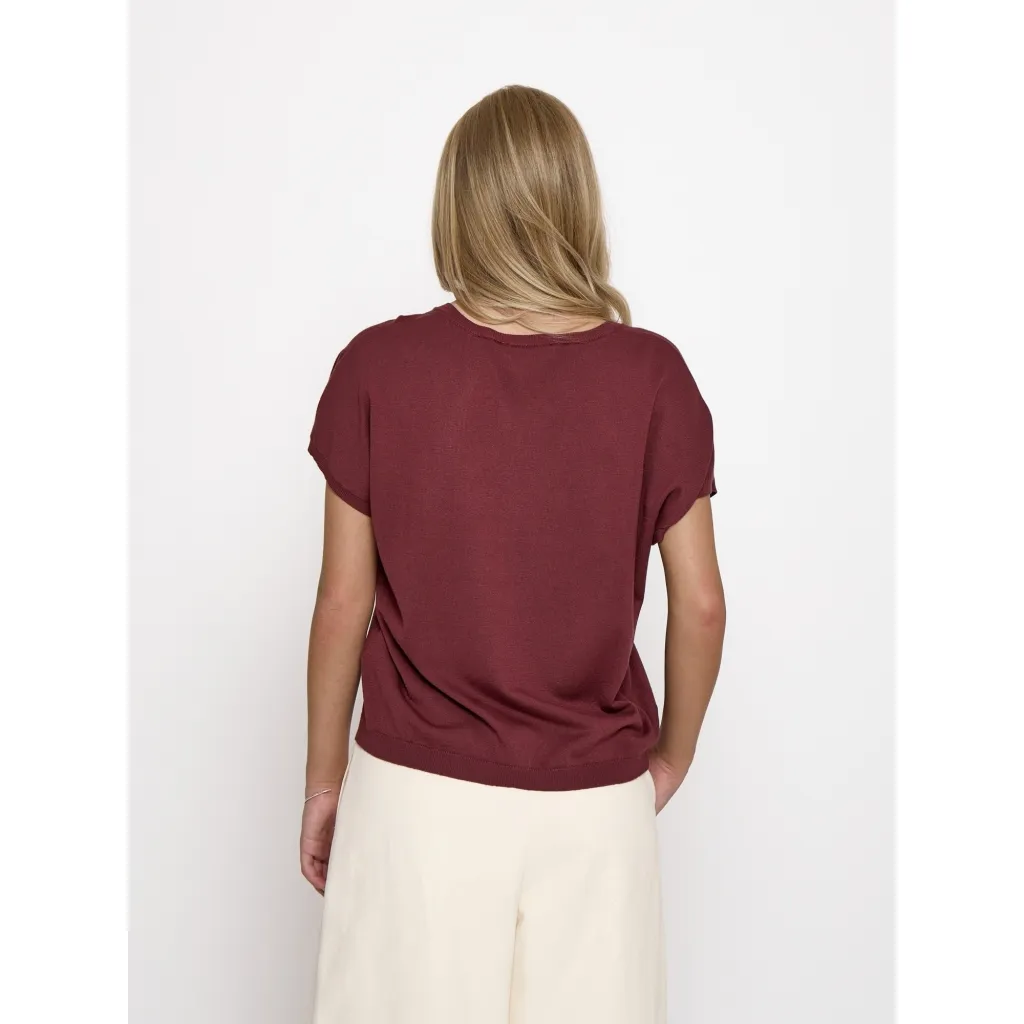 MSPeyton Batsleeve Knit T-Shirt - Donkerrood - Afbeelding 2