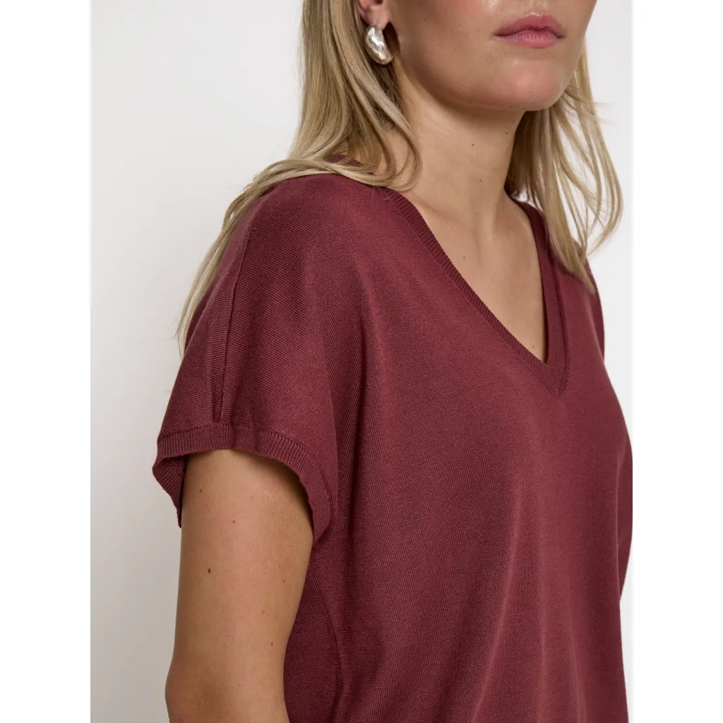 MSPeyton Batsleeve Knit T-Shirt - Donkerrood - Afbeelding 3