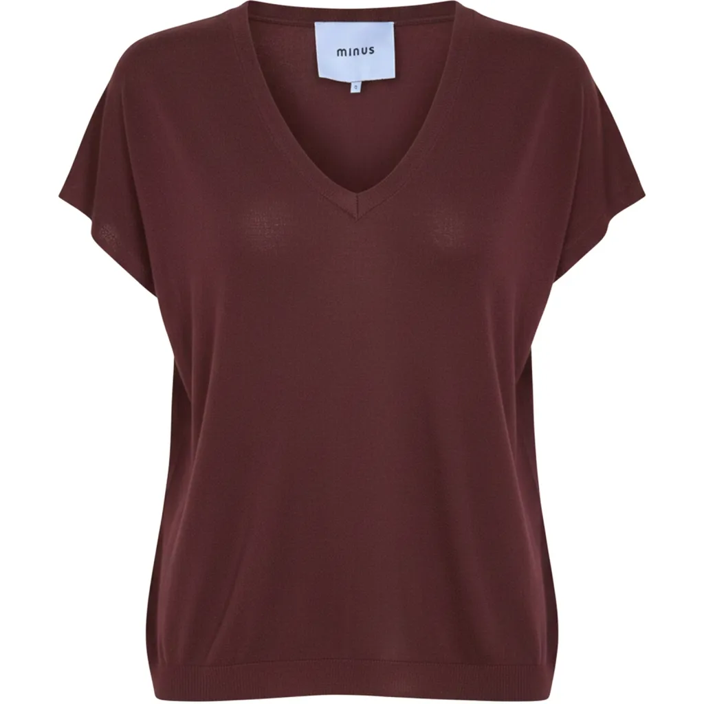 MSPeyton Batsleeve Knit T-Shirt - Donkerrood - Afbeelding 4