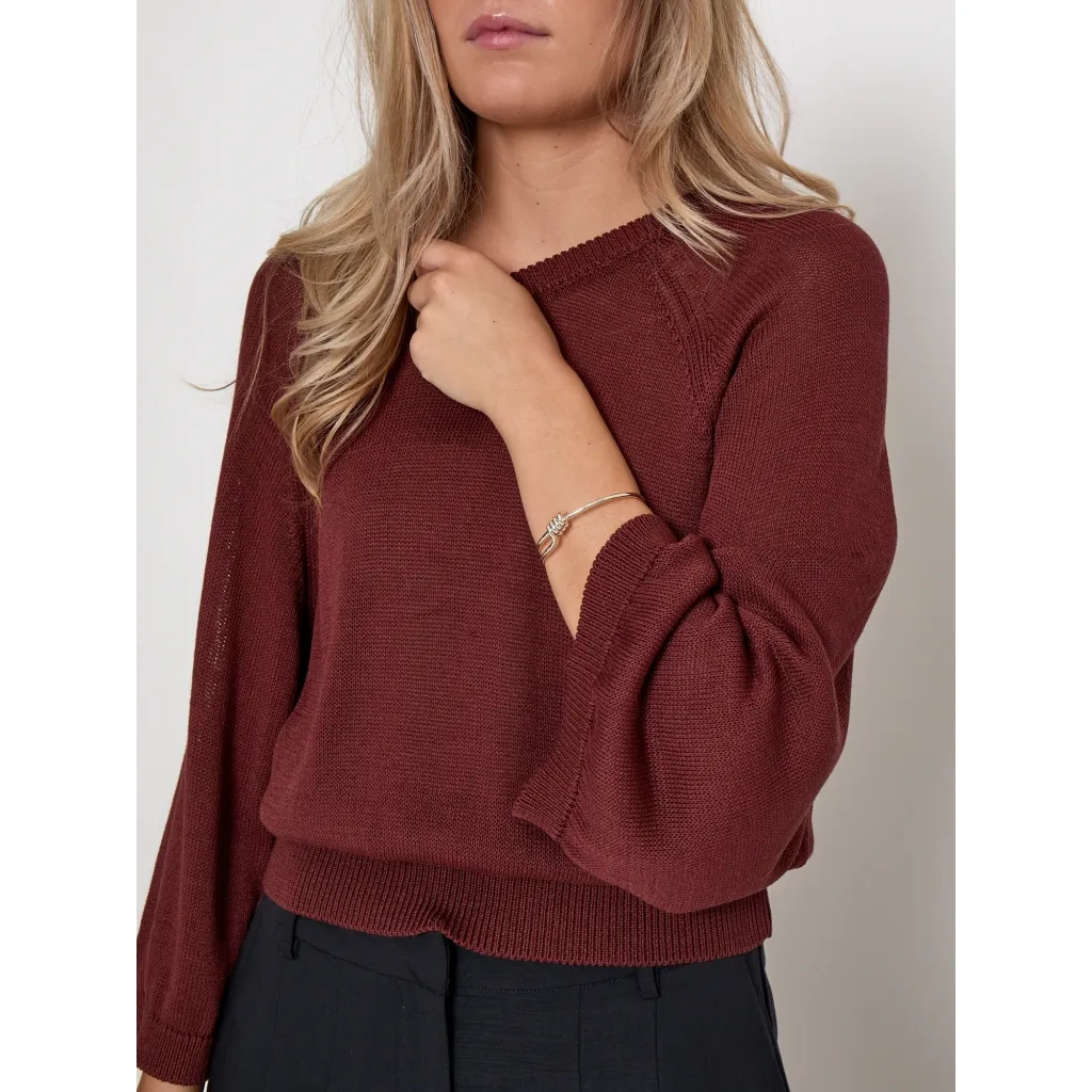 PCRiley Knit Pullover - Maroon - Afbeelding 3