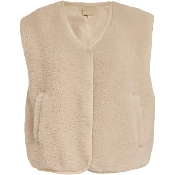 PCRita Teddy Vest - Creme wit