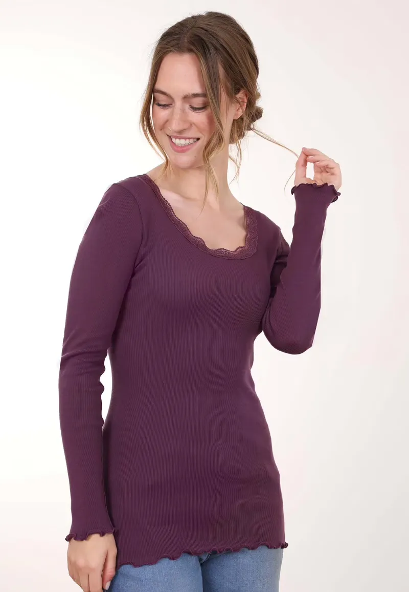 Lange Mouwen T-shirt - plum - Afbeelding 2