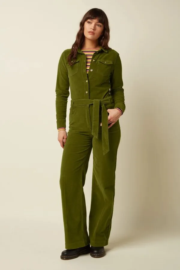 Mia Jumpsuit Baby Cord - Posey Green