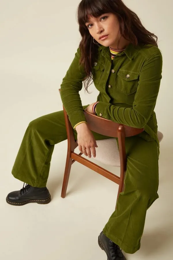 Mia Jumpsuit Baby Cord - Posey Green