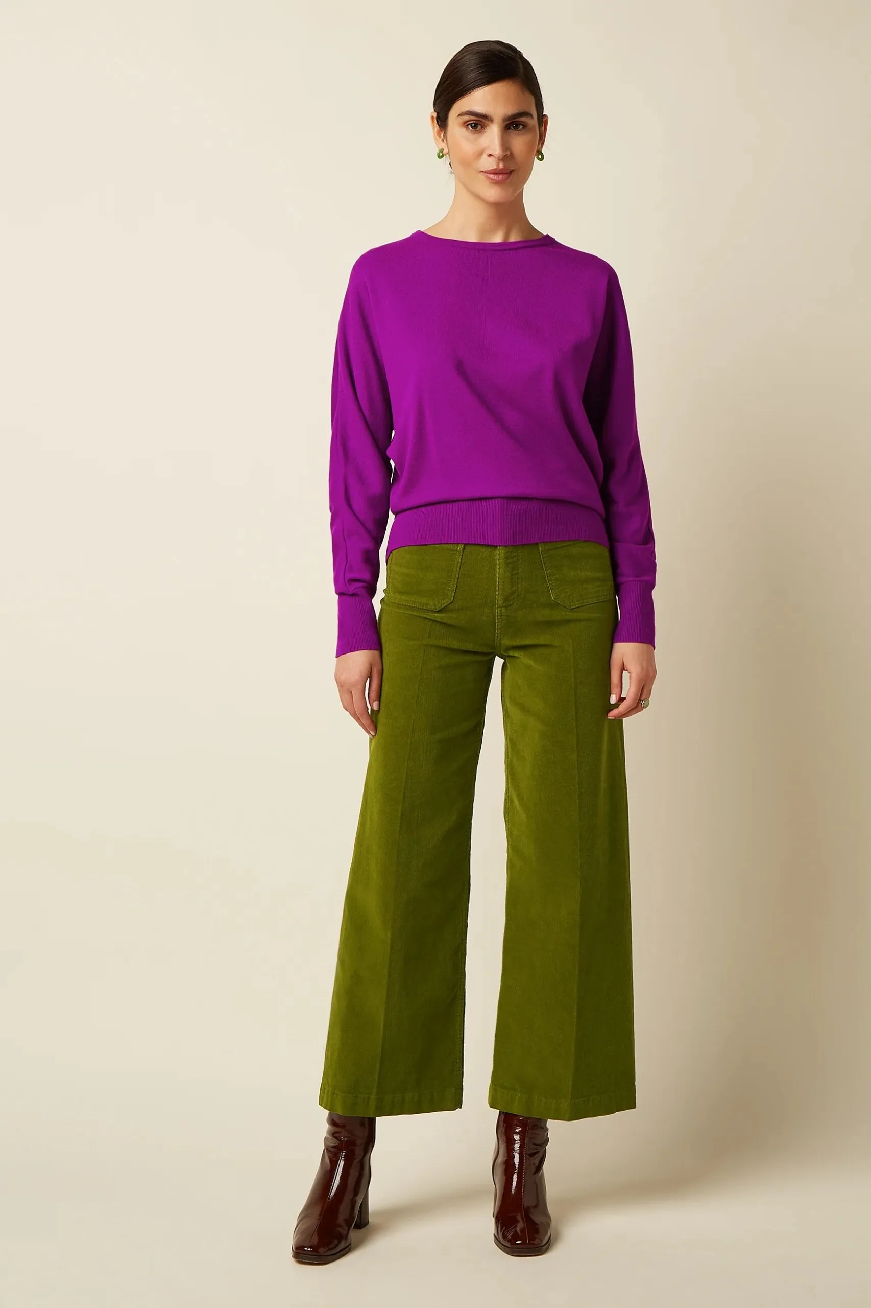 Paige Pocket Pants Baby Cord - Posey Green