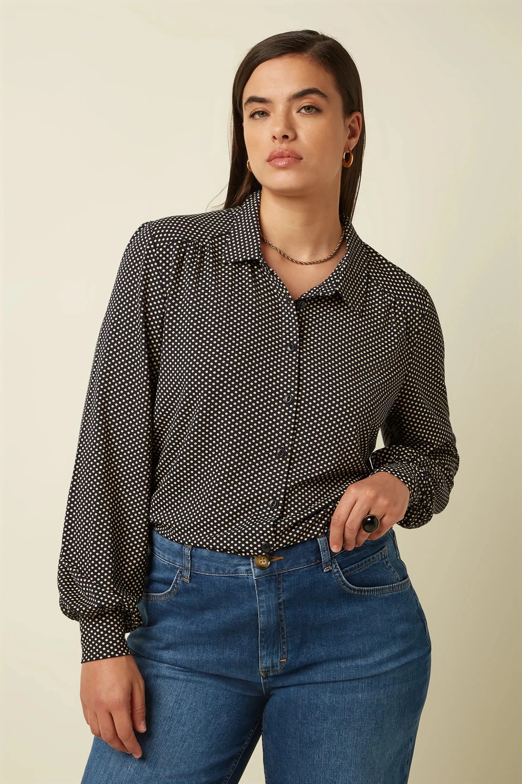 Carina Blouse Piper - Ink Blue