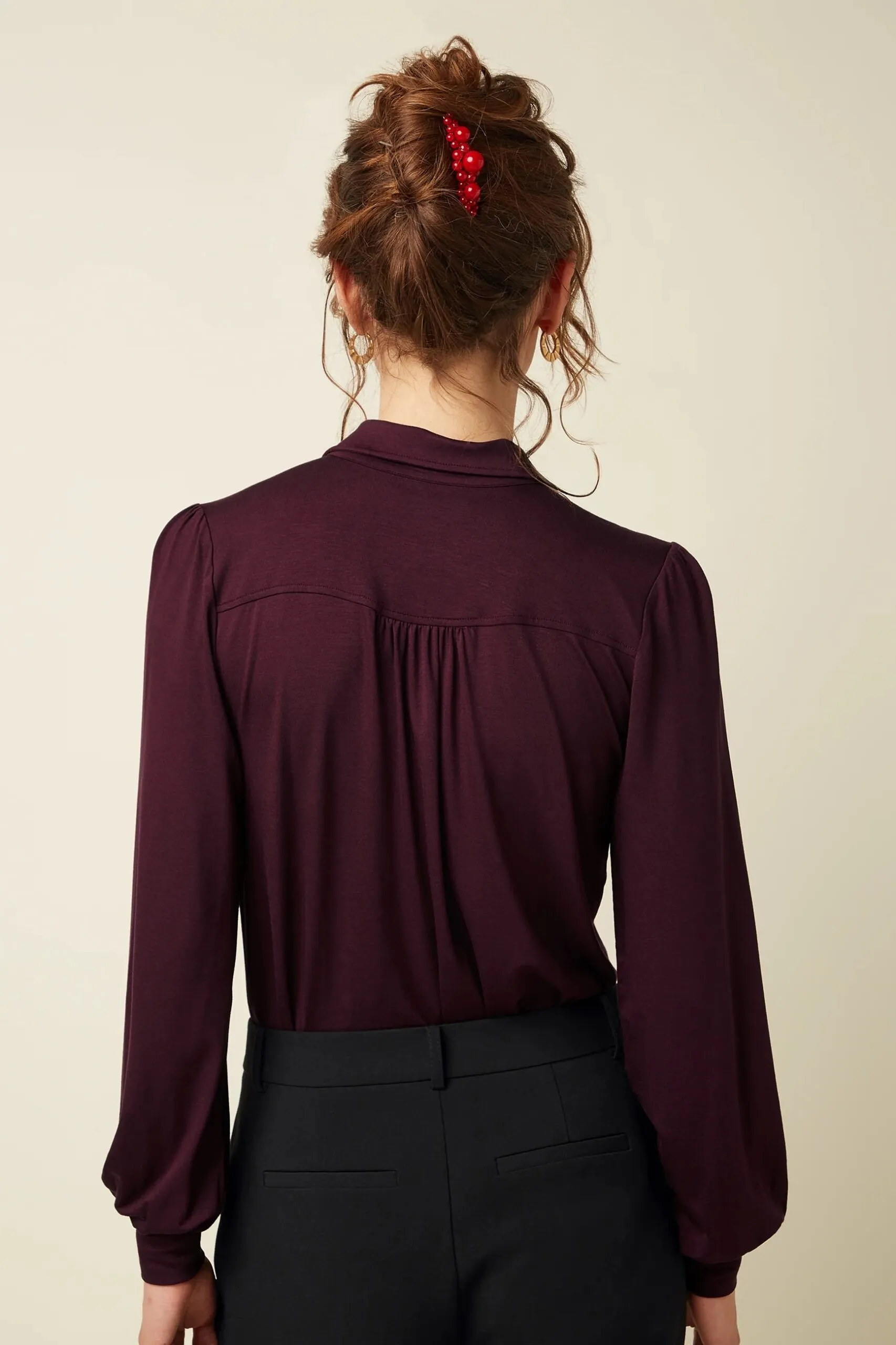 Carina Blouse Viscose Light - Porto Red - Afbeelding 2