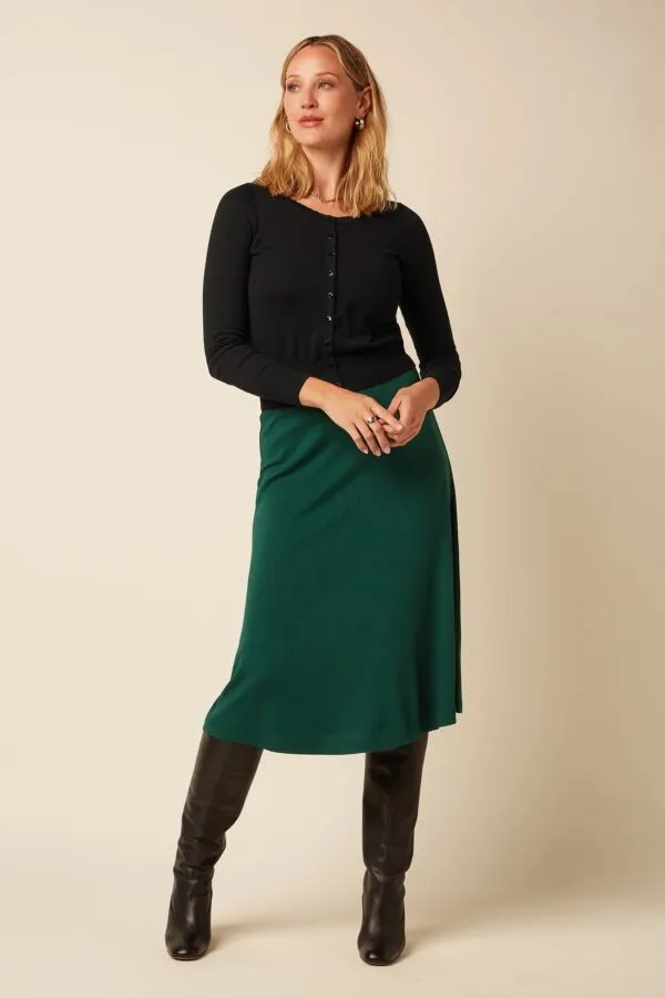 Juno Skirt Milano Crepe - Botanical Green
