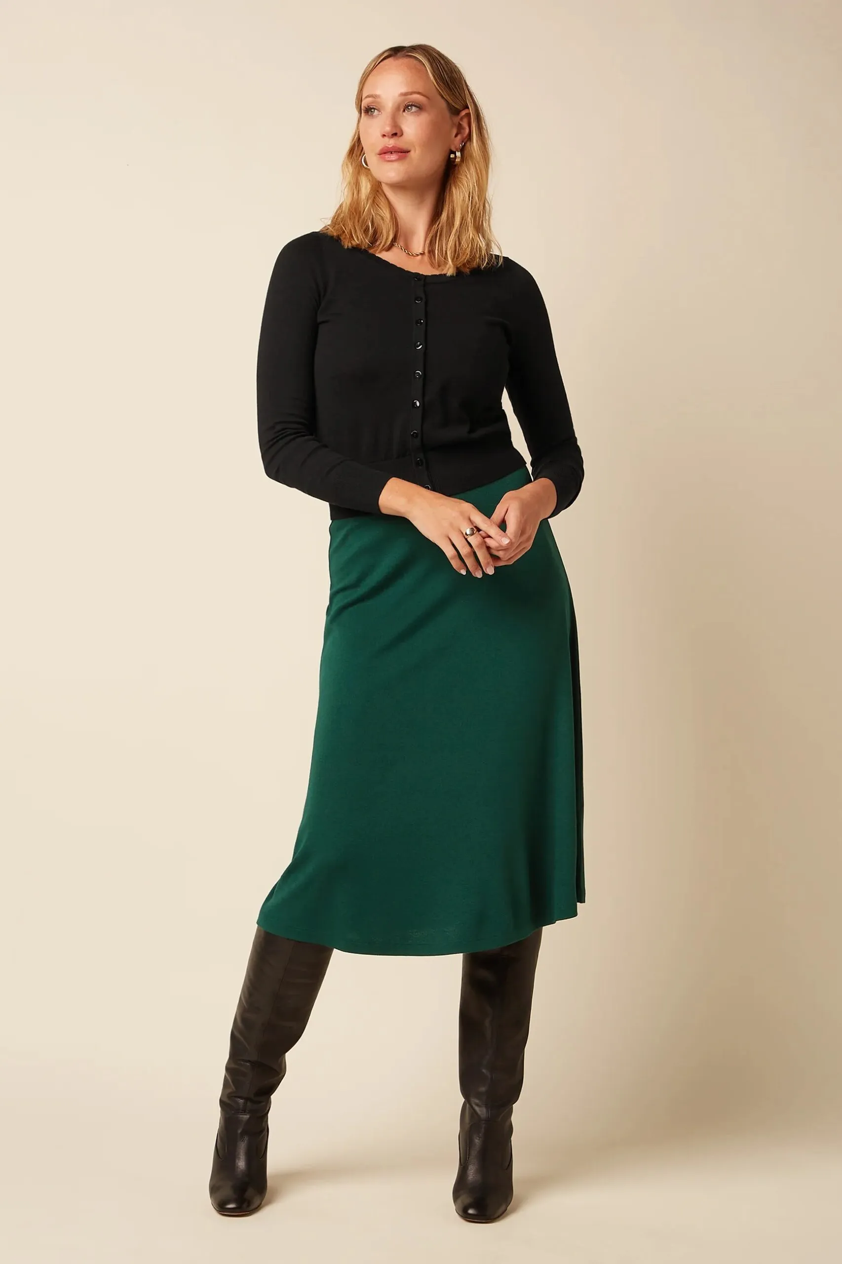 Juno Skirt Milano Crepe - Botanical Green - Afbeelding 2
