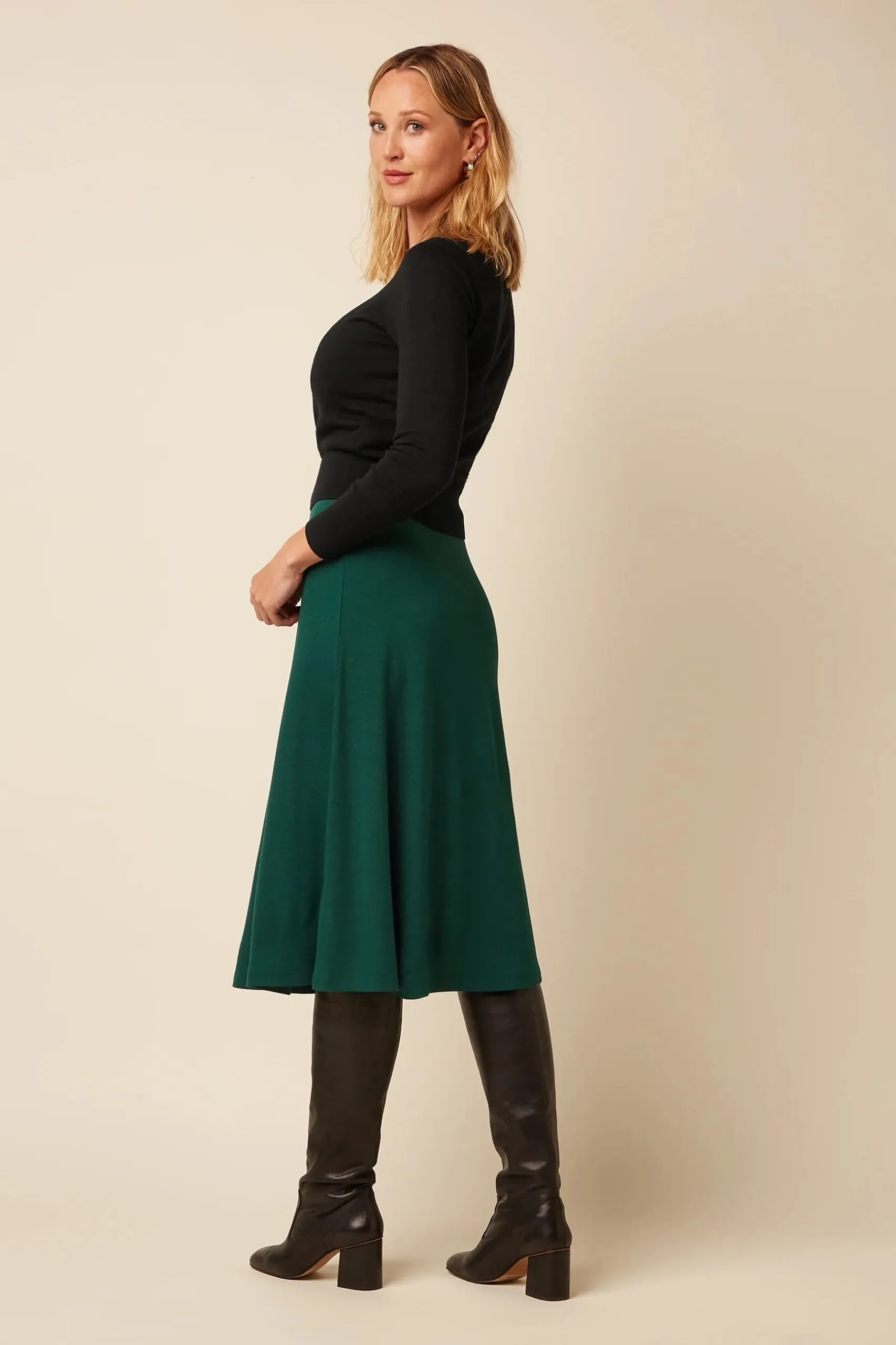 Juno Skirt Milano Crepe - Botanical Green - Afbeelding 3