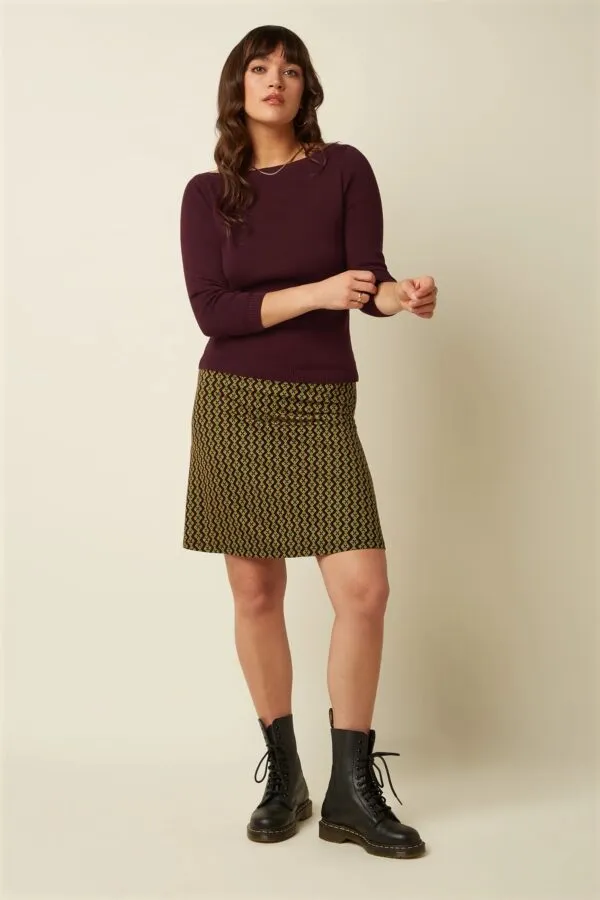 Border Skirt Turi Jersey - Zwart