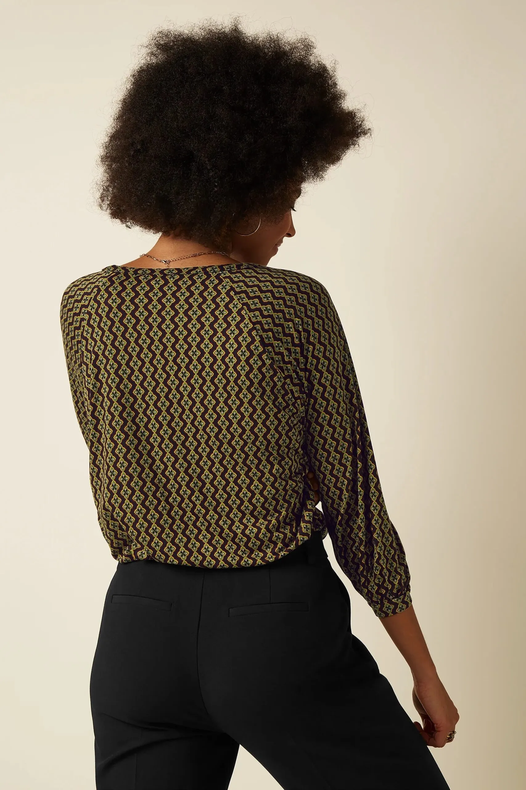 Cybill Blouse Turi Jersey - Zwart - Afbeelding 2