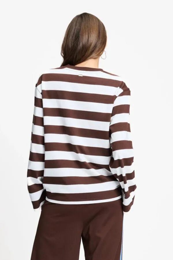 LONGSLEEVE - Joy Striped Brown White - Multi color