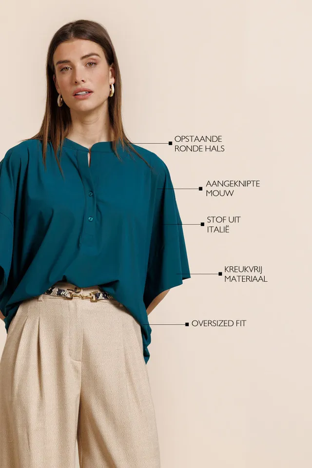 Laureen blouse - Teal - Afbeelding 4