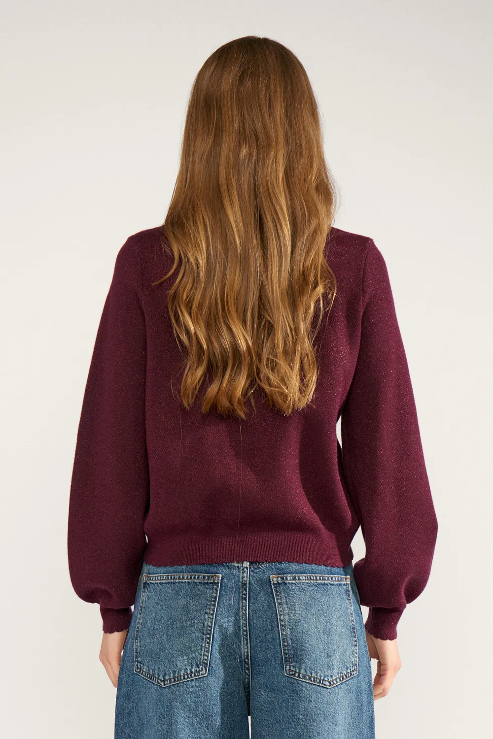 Nubir Solid Pullover - bordeaux - Afbeelding 2