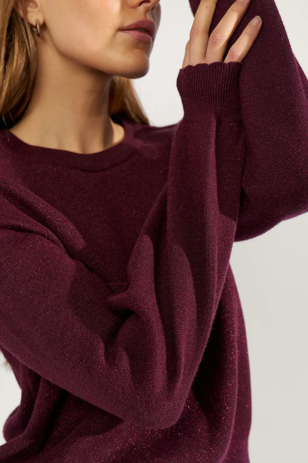 Nubir Solid Pullover - bordeaux - Afbeelding 3