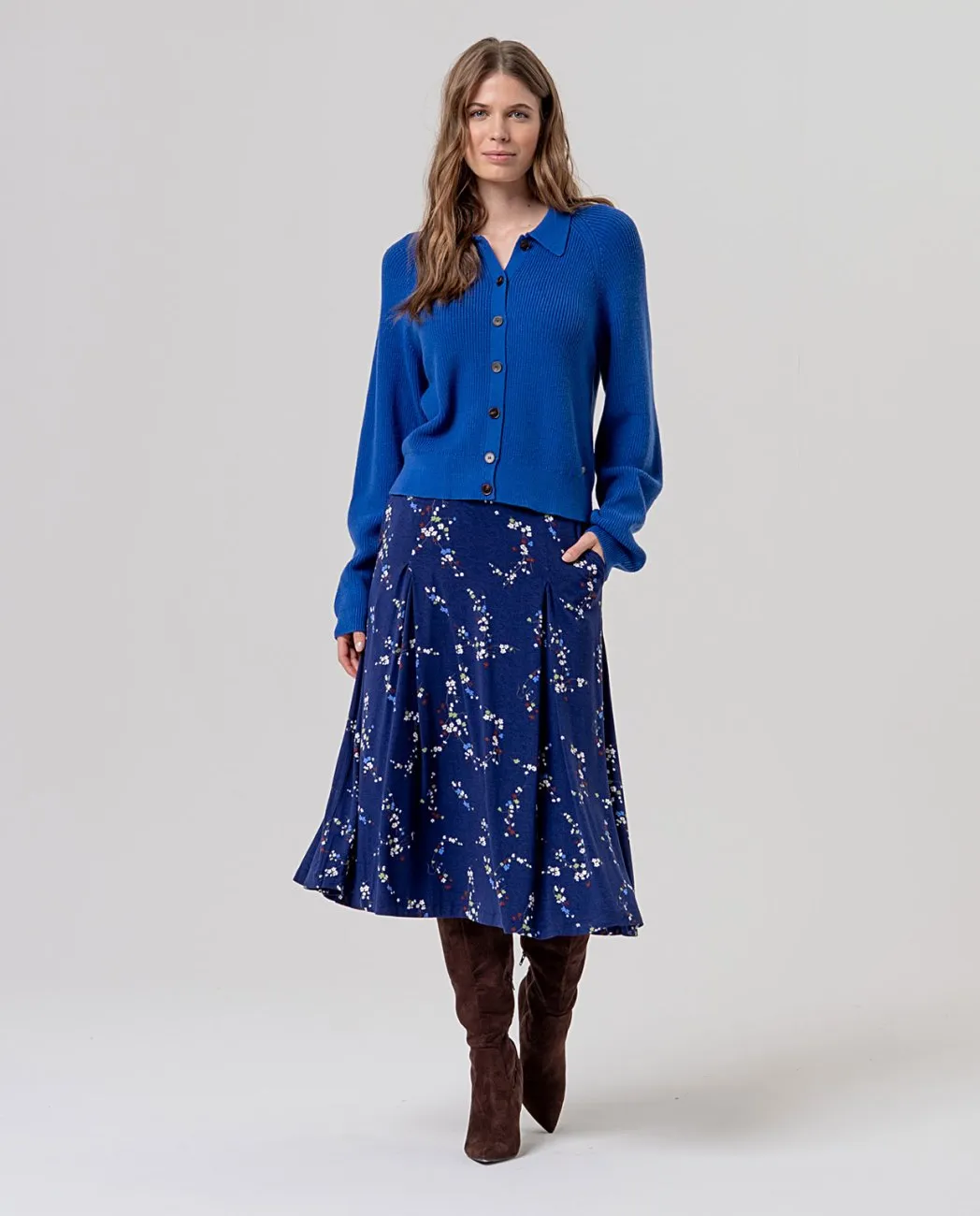 Cardigan Shirt Collar - Cobalt blauw - Afbeelding 3