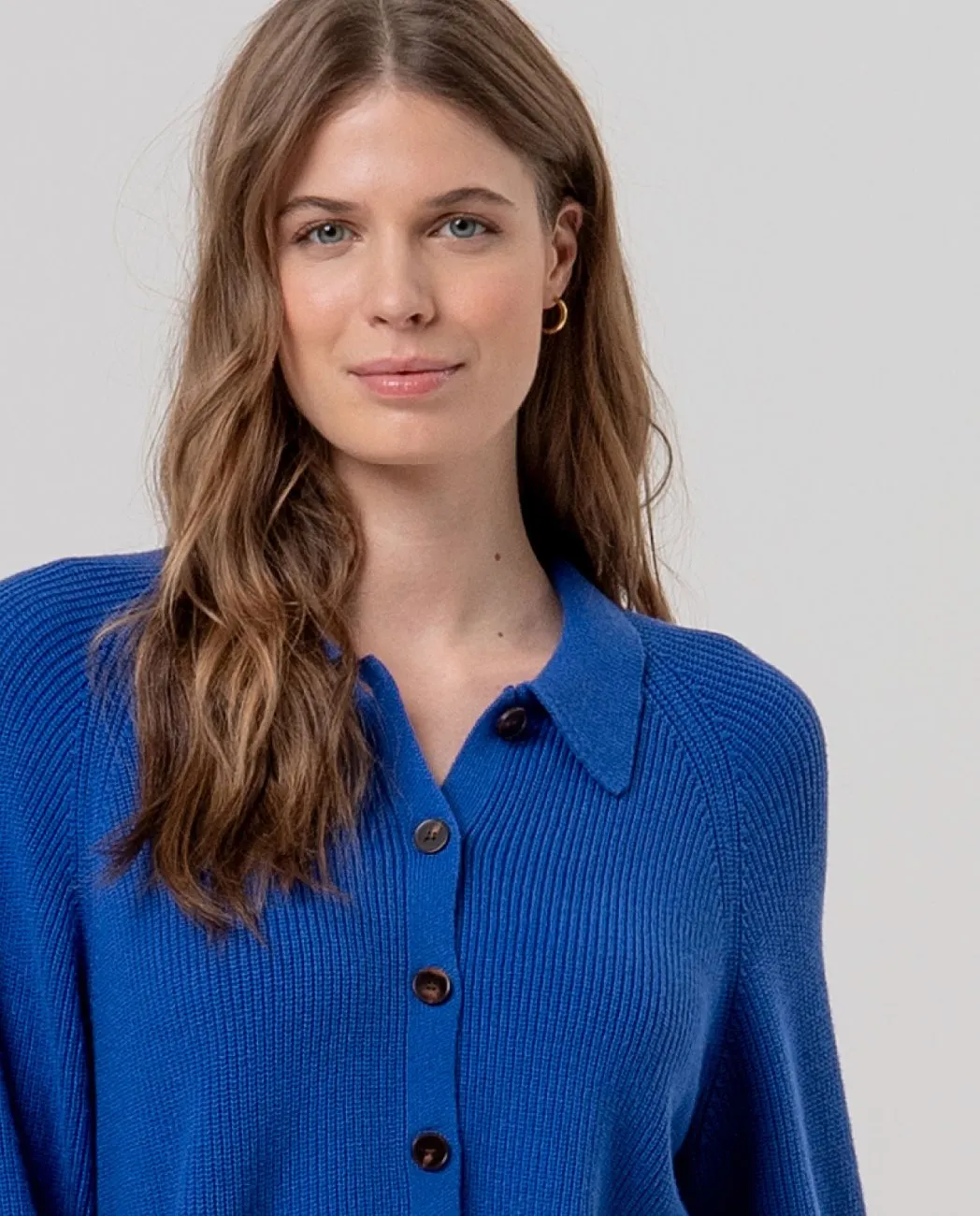 Cardigan Shirt Collar - Cobalt blauw - Afbeelding 4