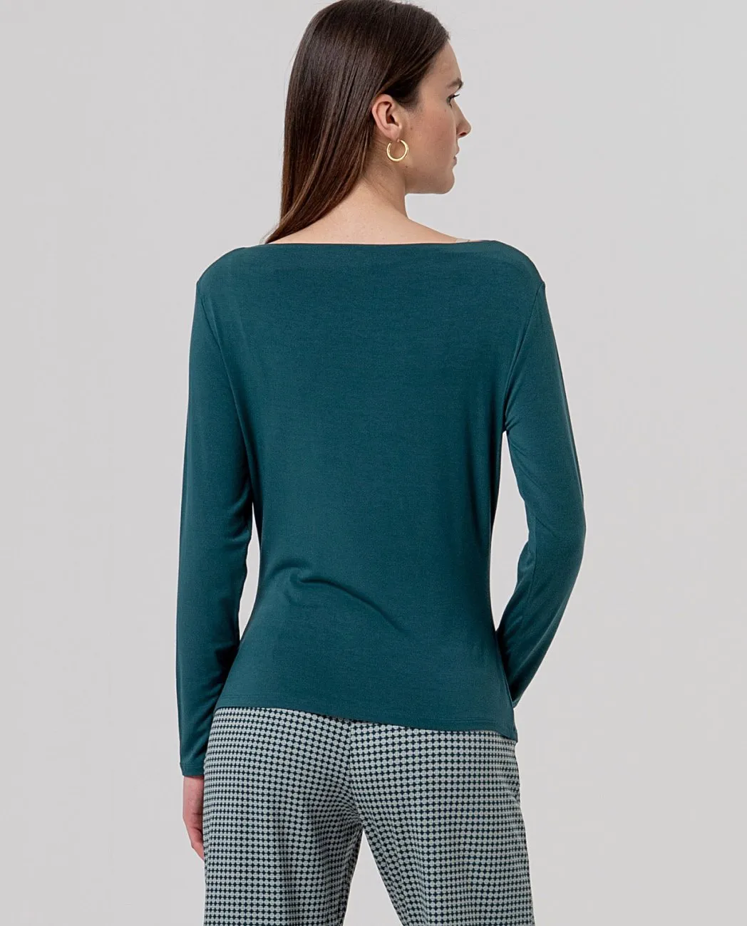 Boat Neck T-shirt - Bottle green - Afbeelding 2