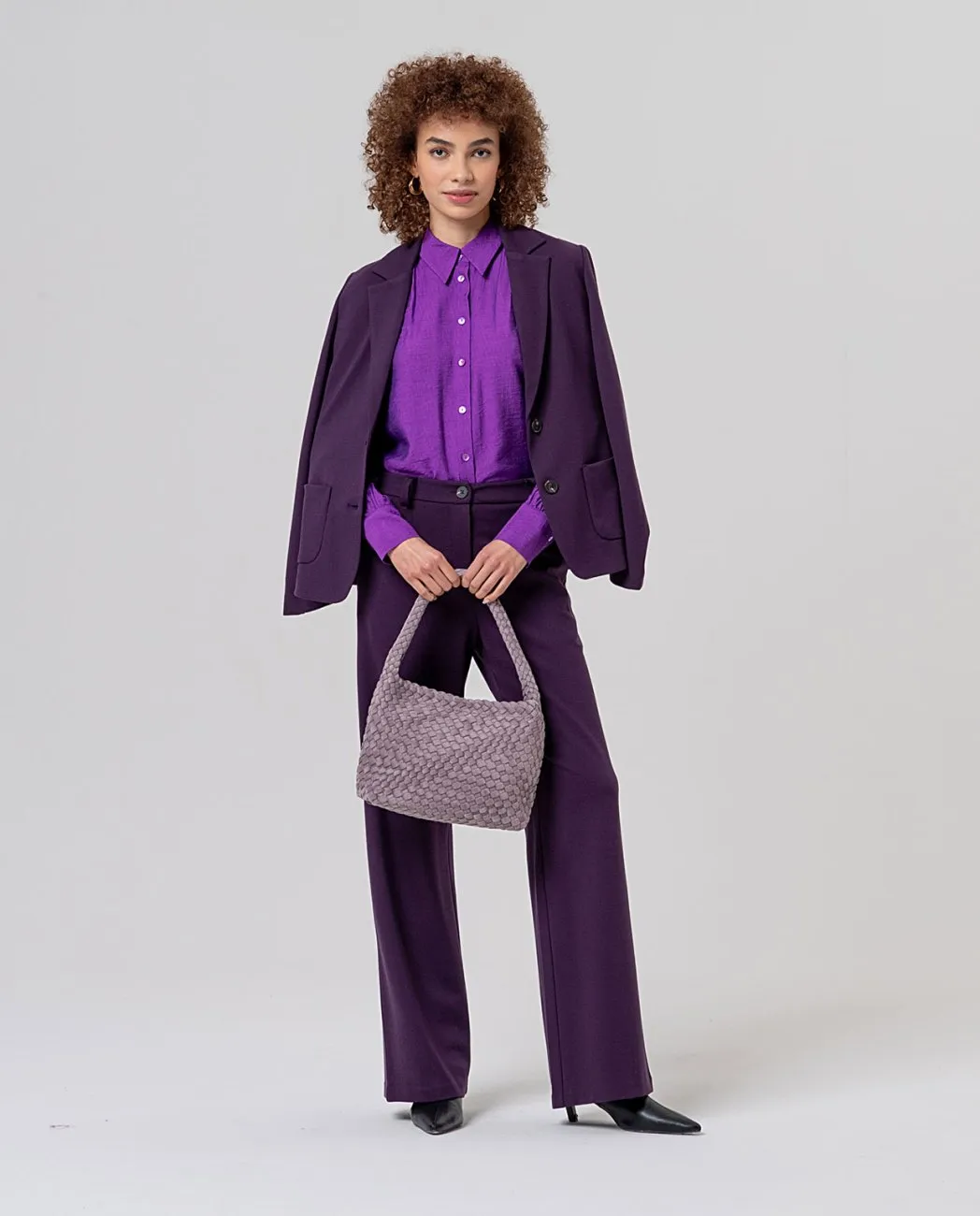 Shirt with Gathers on Shoulders - Paars - Afbeelding 3