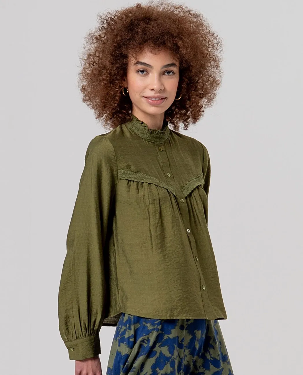 Blouse with Detail on the Front - Groen