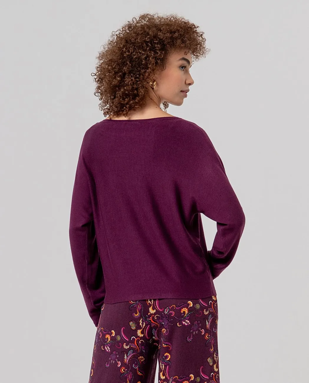 Boat Neckline Sweater - Paars - Afbeelding 2