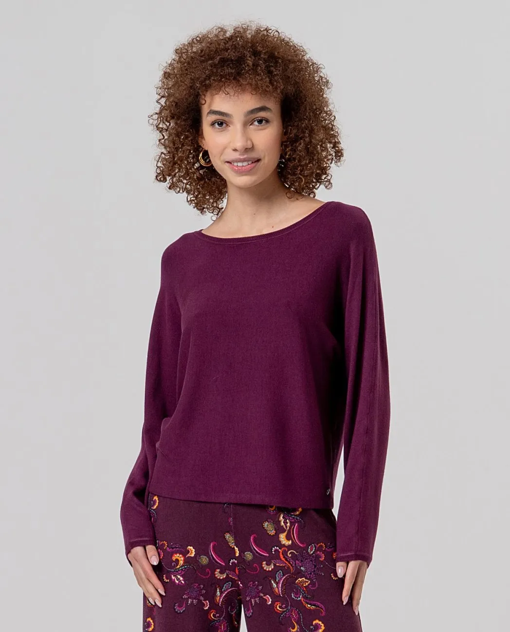 Boat Neckline Sweater - Paars - Afbeelding 3