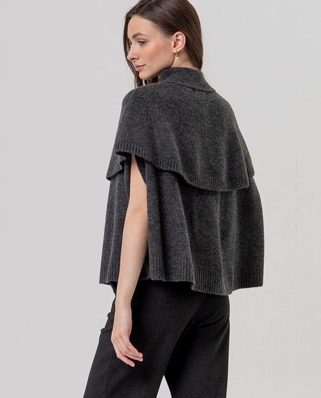 Knit Cape - Antraciet - Afbeelding 3