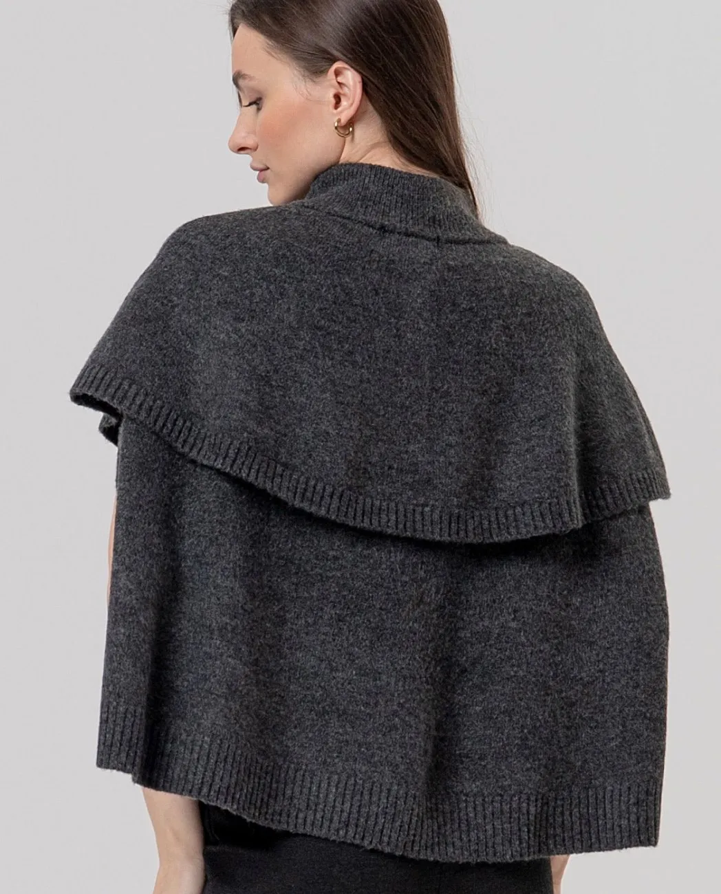 Knit Cape - Antraciet - Afbeelding 4