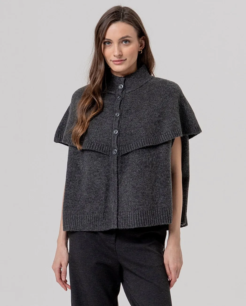 Knit Cape - Antraciet - Afbeelding 5
