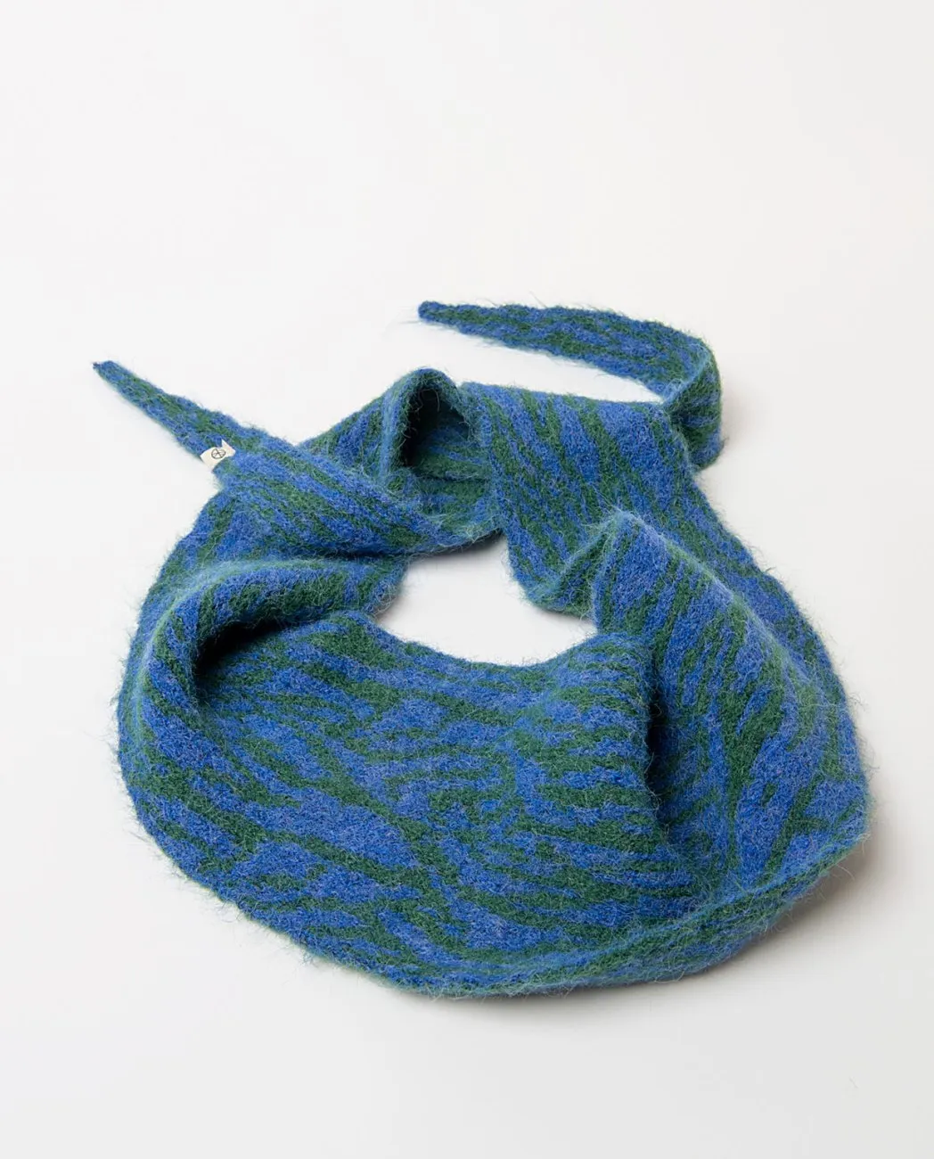 Knitted Bandana with Motifs - Cobalt blauw
