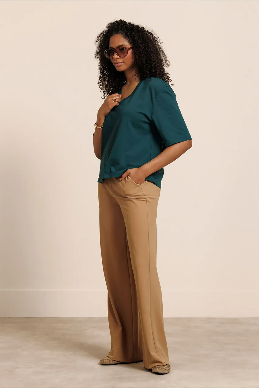 Fiore vneck t-shirt - Teal - Afbeelding 3