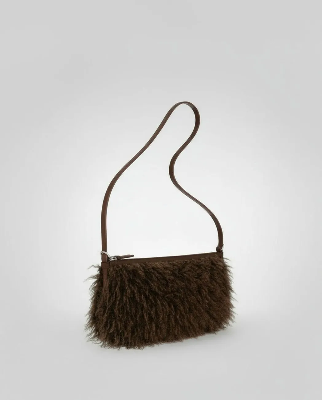 Fur-woven Bag with Adjustable Handle - Bruin - Afbeelding 4