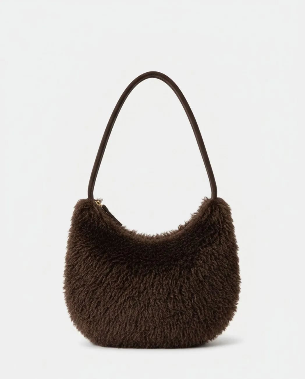 Shoulder Bag with Fur Fabric - Bruin