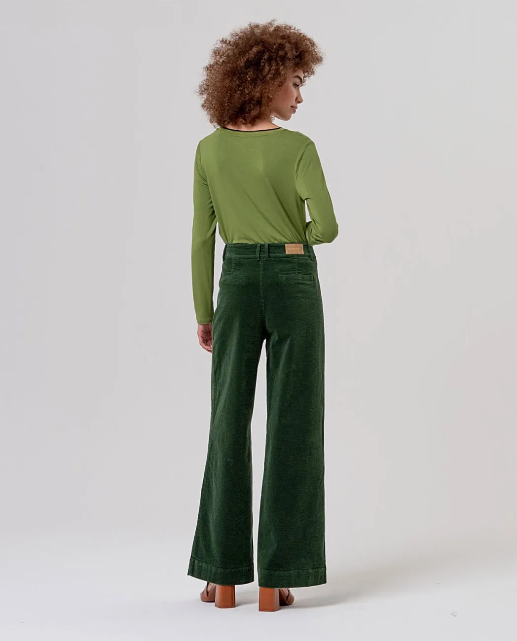 Wide Pants with Patch Pockets - Khaki - Afbeelding 2