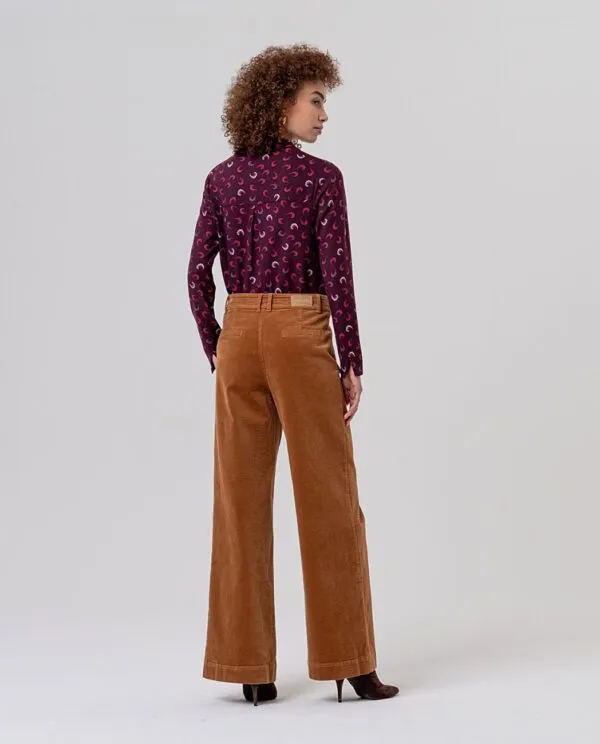 Wide Pants with Patch Pockets - toffee