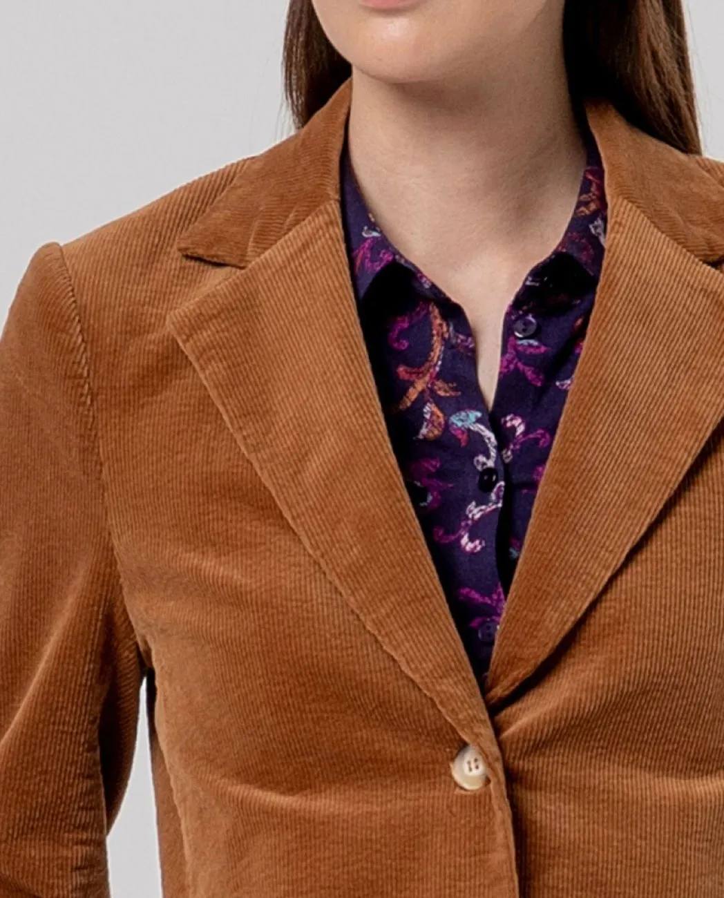 Blazer with Printed Lining - toffee - Afbeelding 3