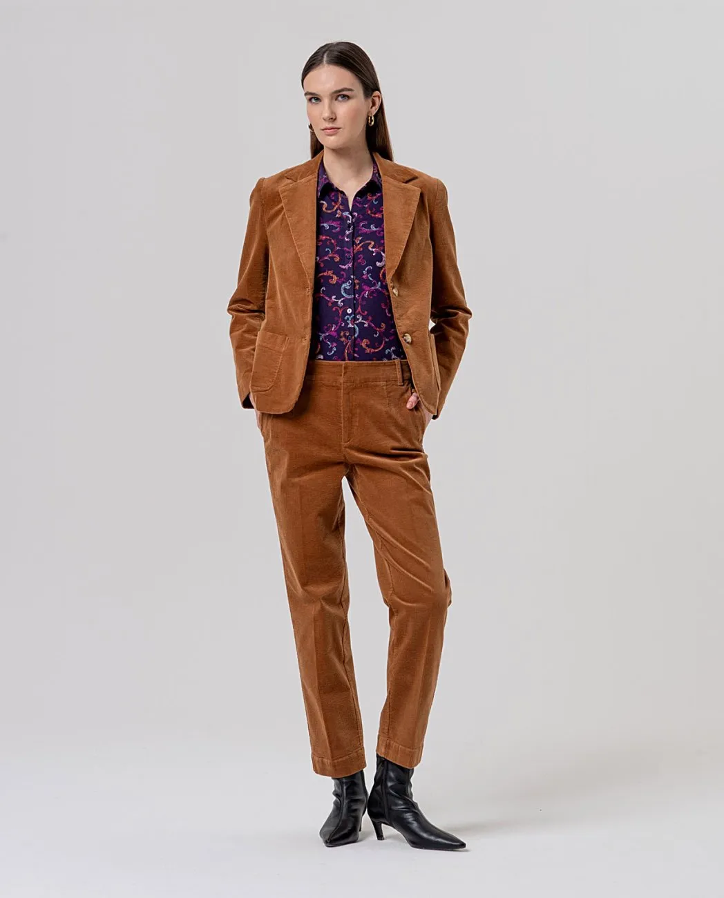 Blazer with Printed Lining - toffee - Afbeelding 4