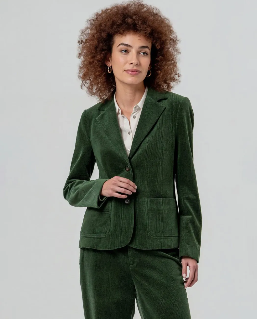 Blazer with Printed Lining - Khaki
