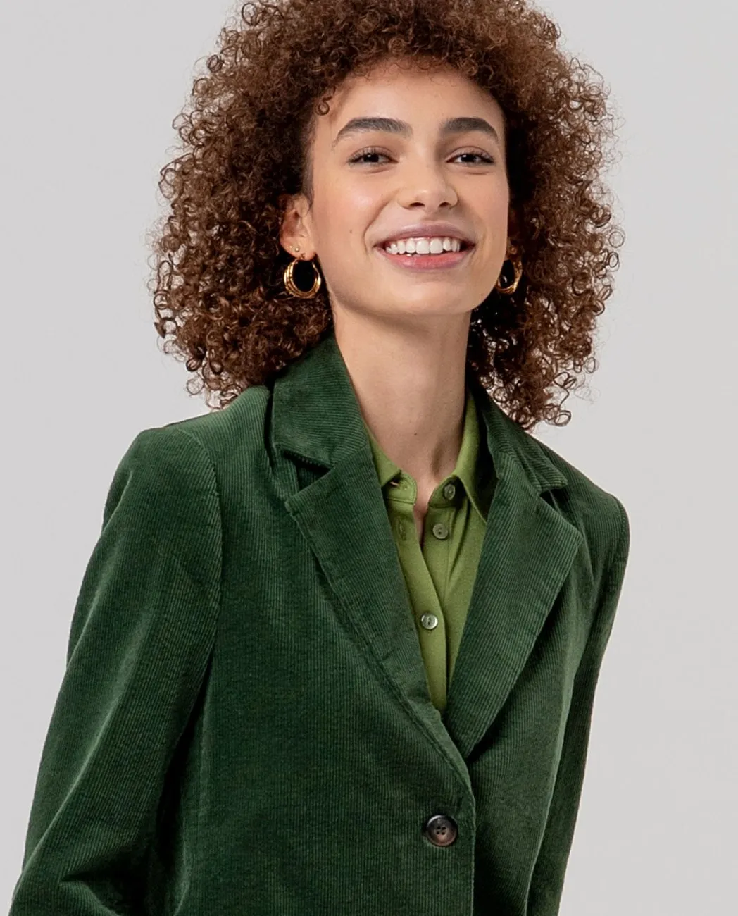Blazer with Printed Lining - Khaki - Afbeelding 3